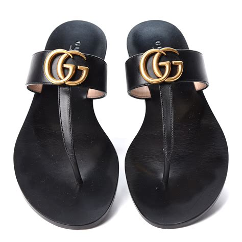 gucci black gg thong sandals|Gucci thong sandals for cheap.